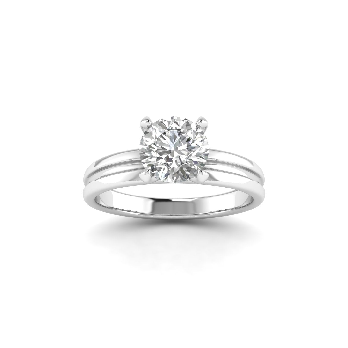 White Gold Studded 1 Carat Lab Grown Diamond Ring-G Color VS1 Clarity.